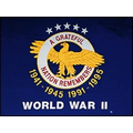 World War II 4" x 6" Stick Mounted Rayon Flag